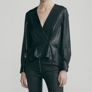 NWT Sold Out Rag & Bone Black Debbie Top sz large